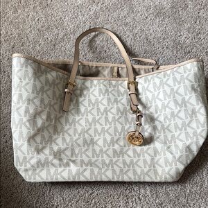 Michael Kors Cream and Tan Signature Tote